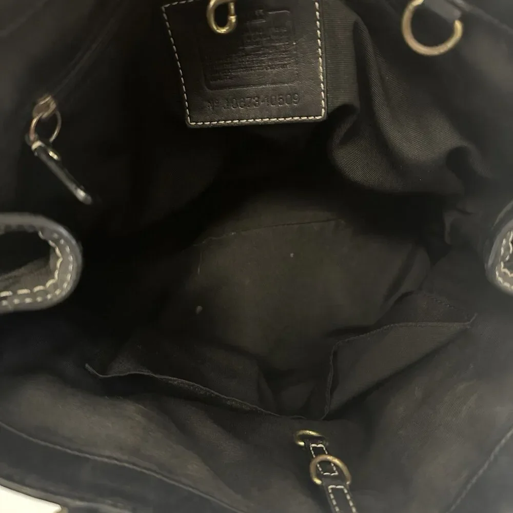 Coach Hampton Signature Carryall Satchel Purse Black Canvas #JG673-10509 - Picture 10 of 14